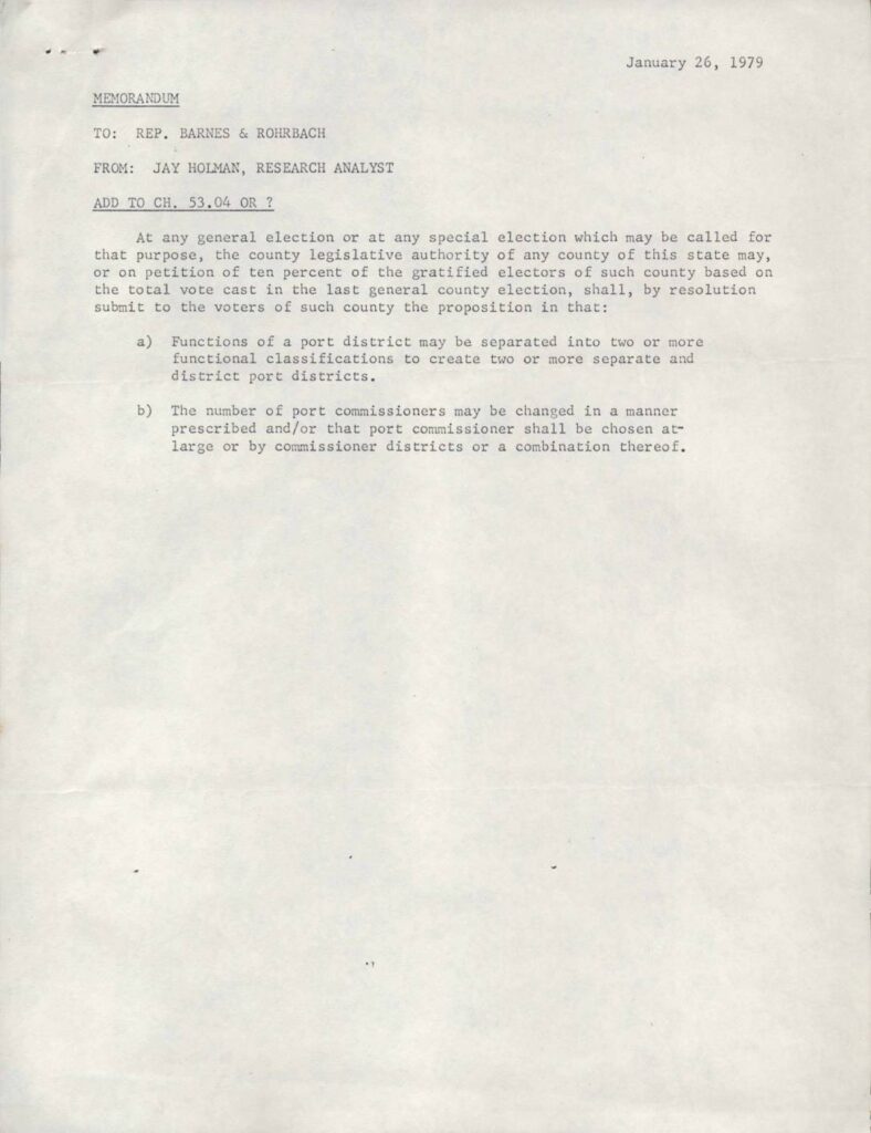 1979 01 26 holman memo port district restructuring rcw 53 pdf