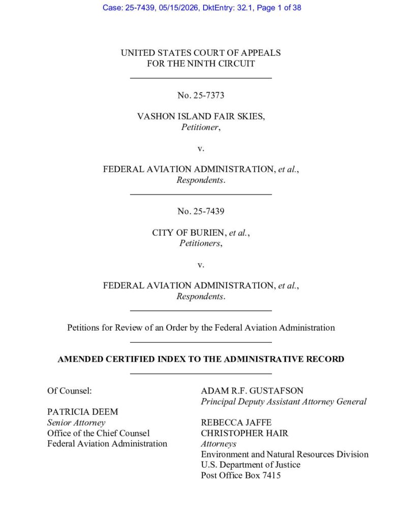 May 15, 2025 25 7439 amended certified index to the administrative record pdf