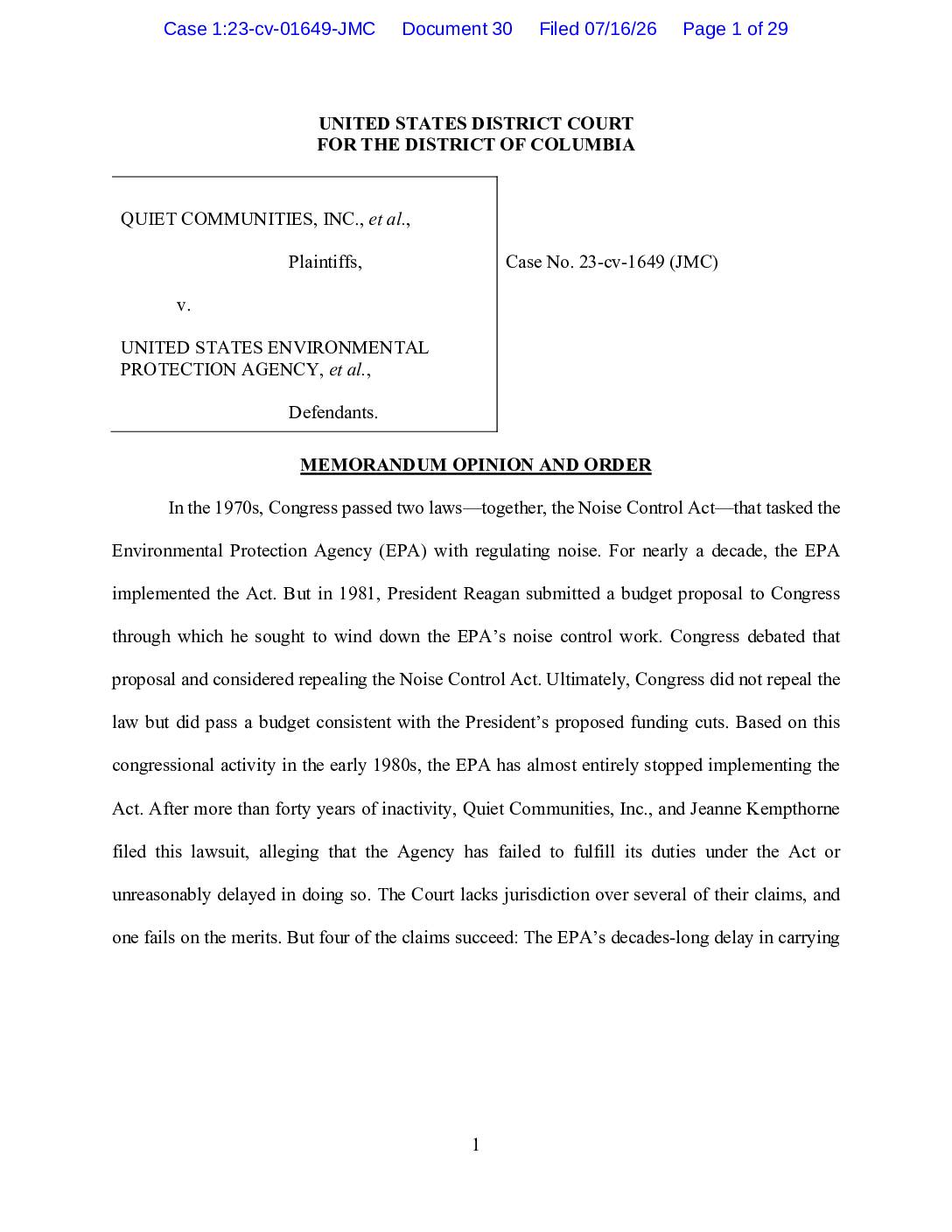 23 16 1649 quiet communities v EPA memo and opinion pdf