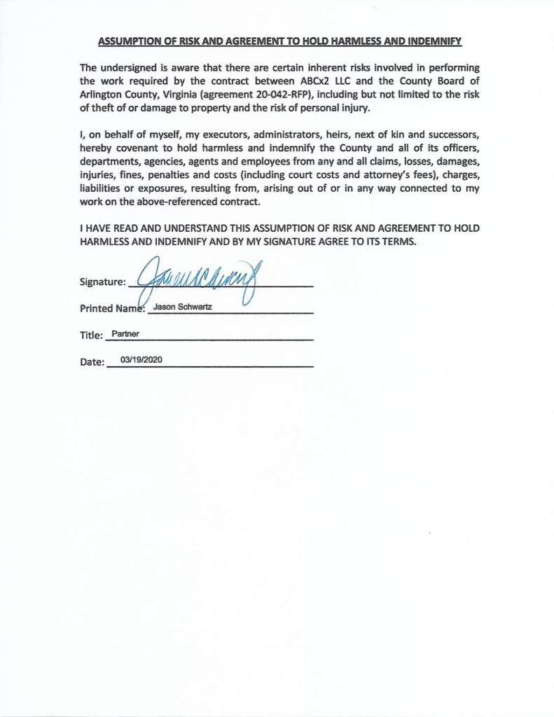 Abcx2 jason schwartz hold harmless agreement individual pdf
