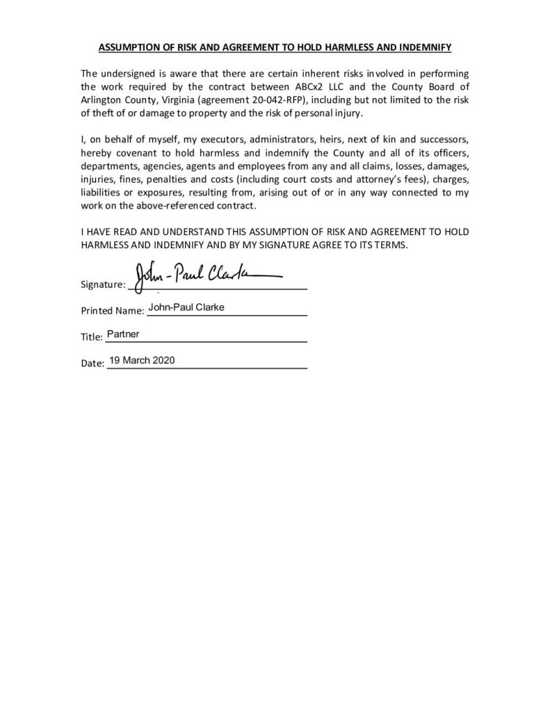 Abcx2 john paul clarke hold harmless agreement individual pdf