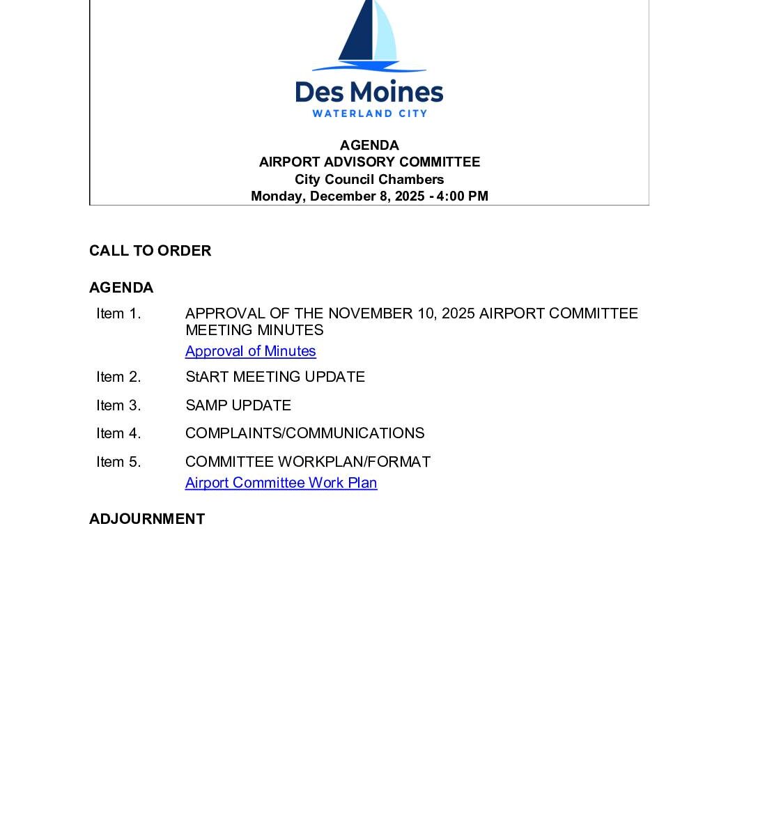 Airport Advisory Committee 08 Dec 2025 Agenda Pdf Pdf