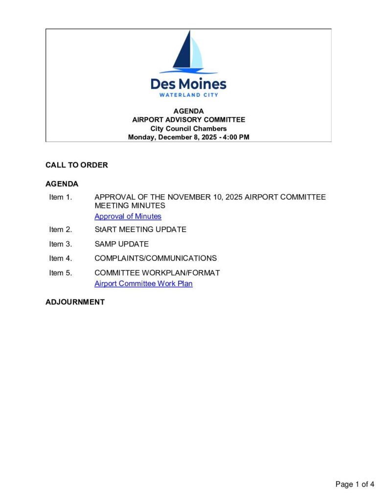 Airport Advisory Committee 08 Dec 2025 Agenda Pdf Pdf