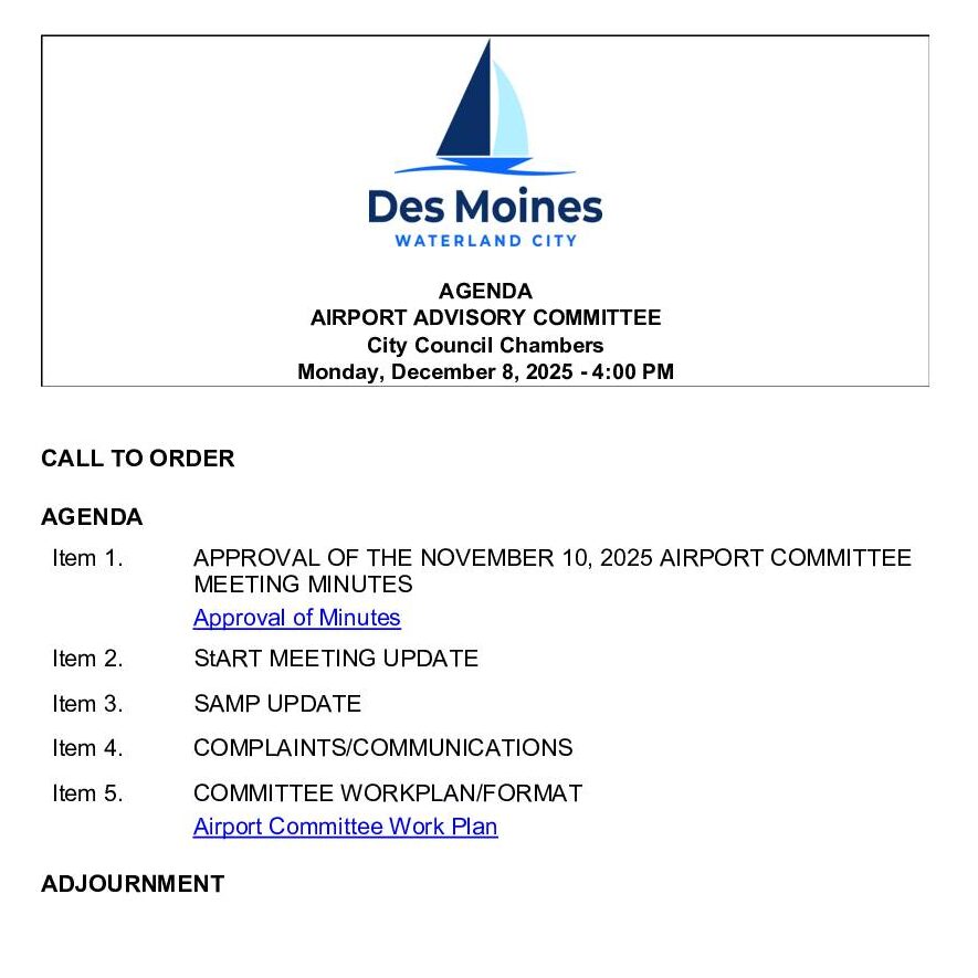 Airport Advisory Committee 08 Dec 2025 Agenda Pdf Pdf