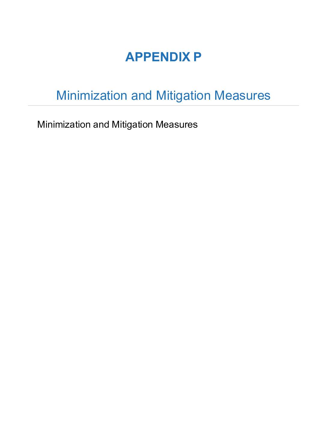 Appendix p minimization and mitigation measures pdf