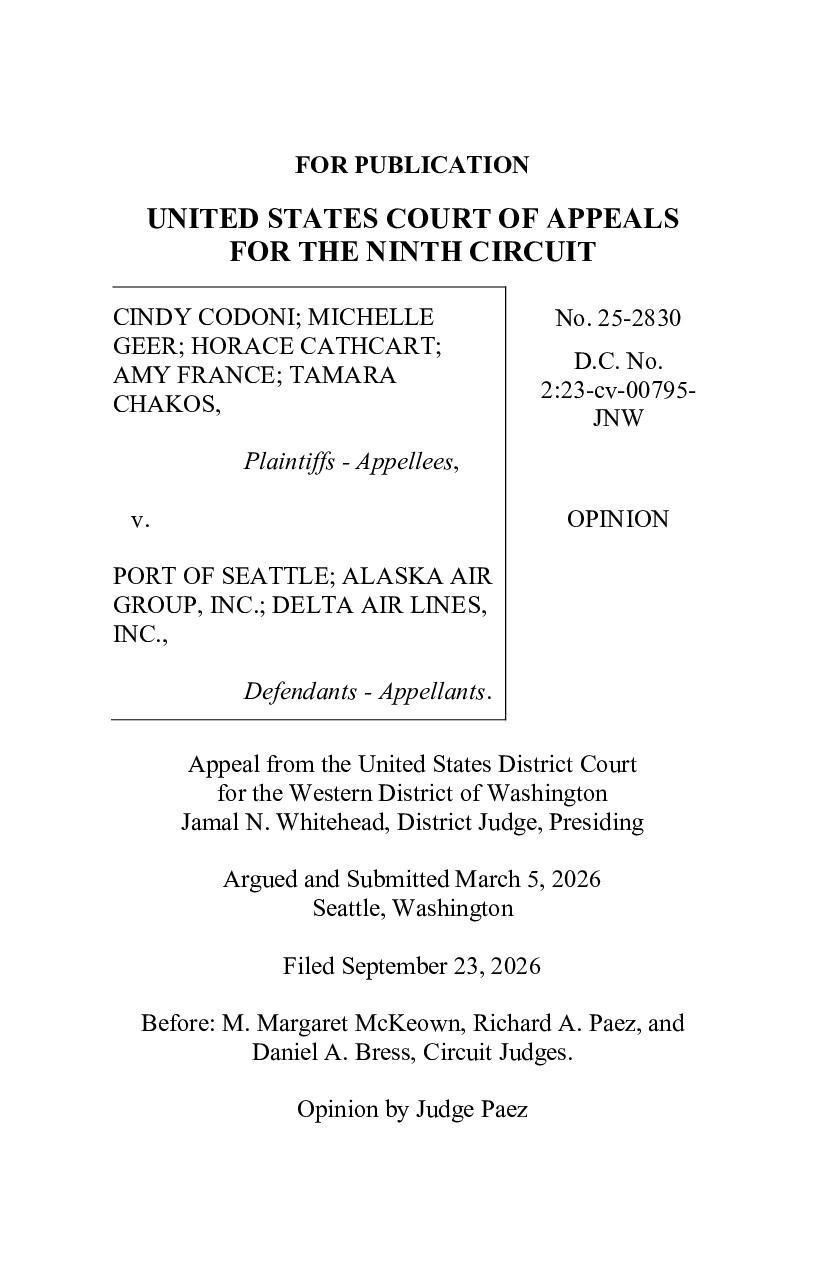 Codoni v. port of seattle no. 25 2830 9th cir. 2026 page 1