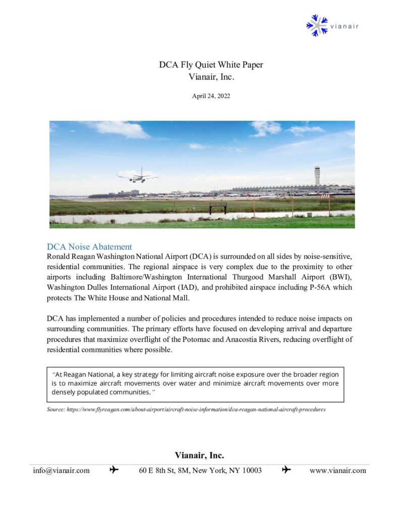 Dca Fly Quiet White Paper Vianair Inc April 24, 2022 Final 2 1 Pdf 1