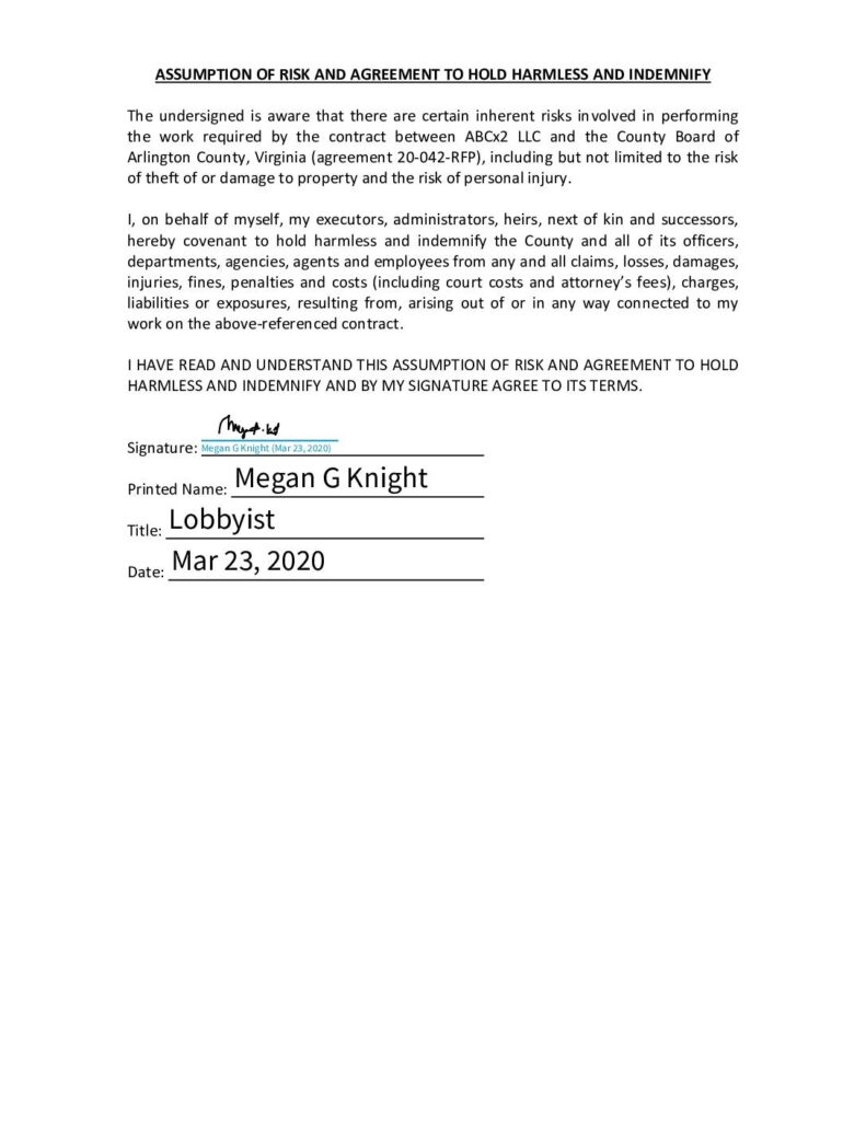 Lgn megan knight hold harmless agreement individual pdf