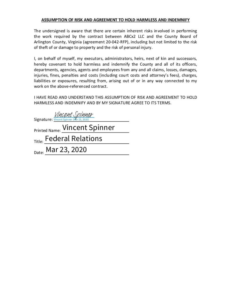Lgn vince spinner hold harmless agreement individual pdf