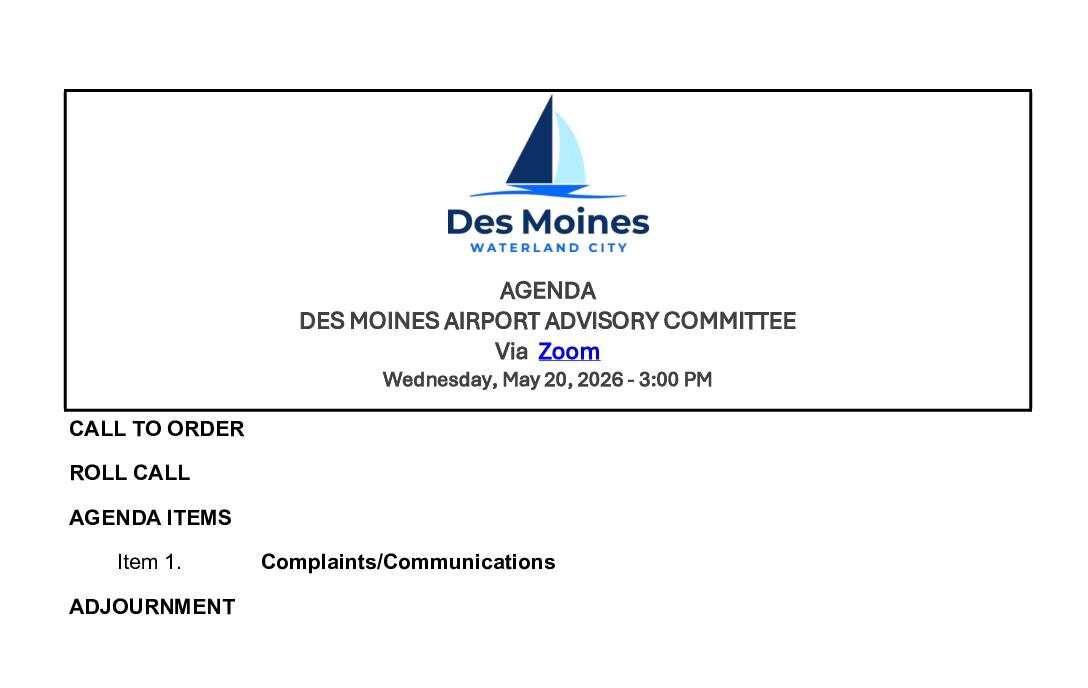 May 20 2026 airport advisory committee agenda packet pdf