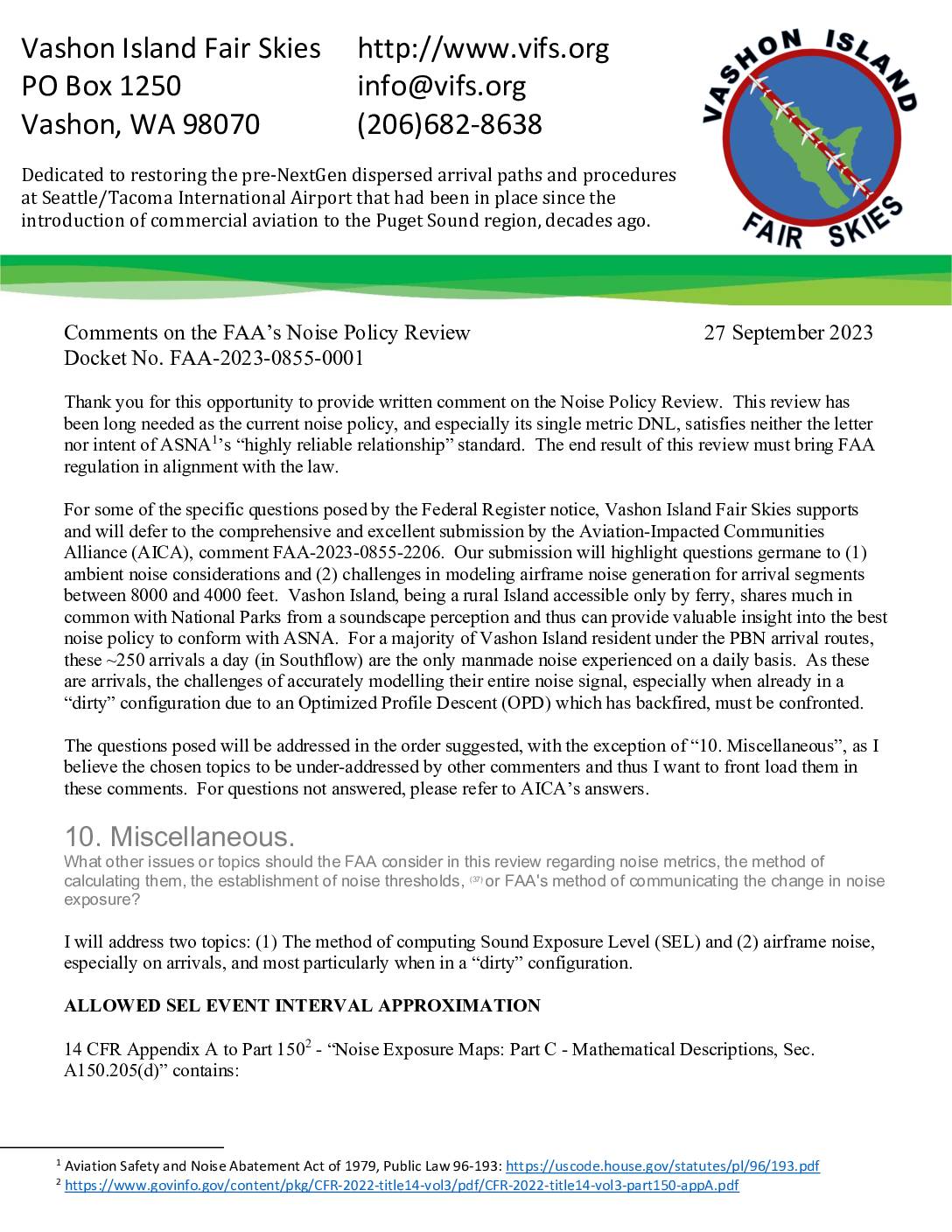 Noisepolicyreview FAA 2023 0855 0001 Comments from VIFS Pdf