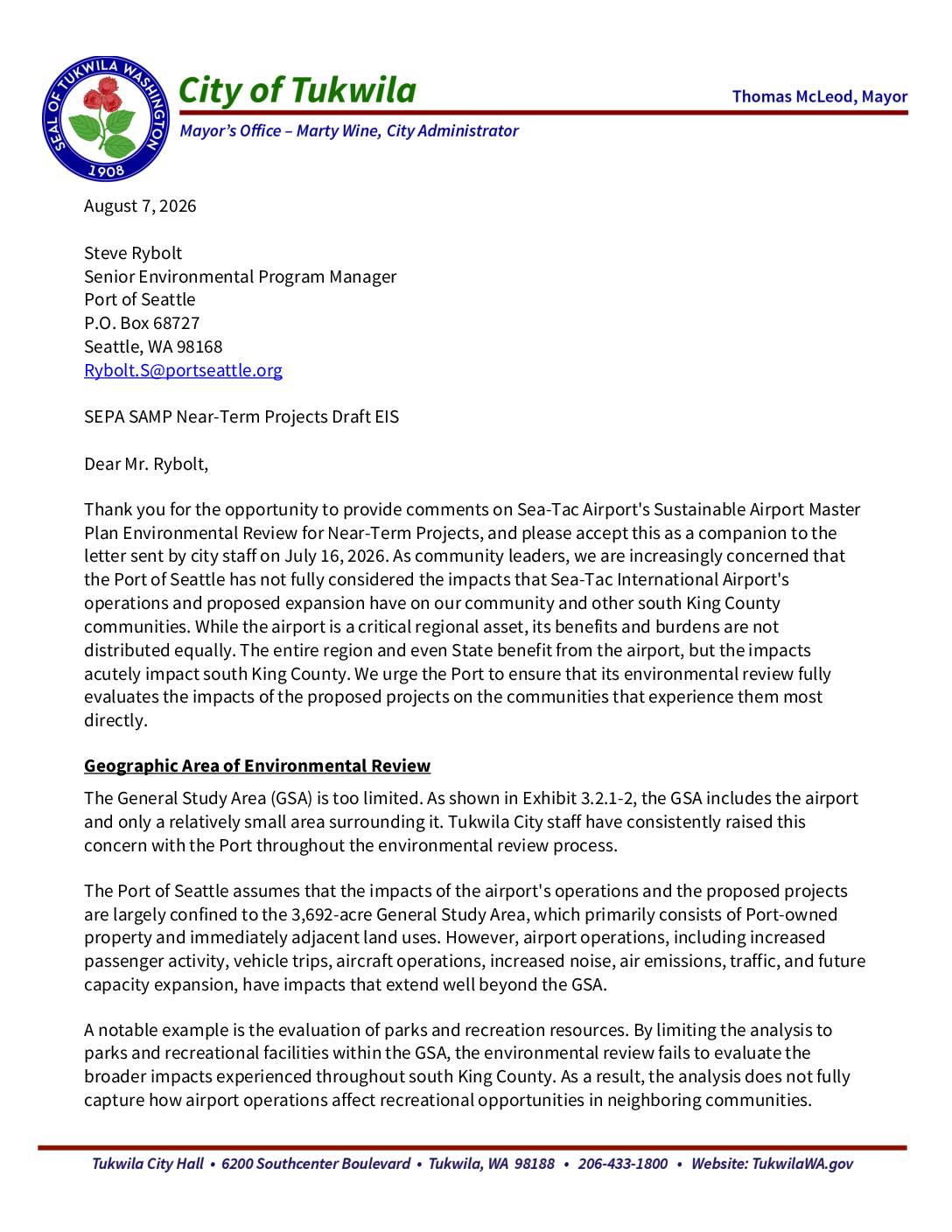 Port of seattle re near term projects draft EIS 2026 08 07 pdf