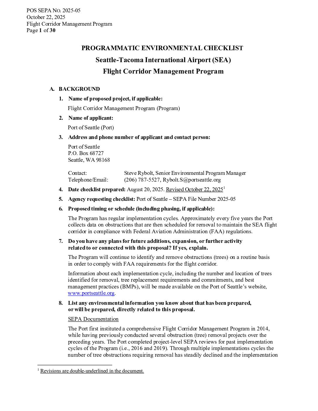 SEPA Flight Corridor Mgmt Program Checklist November 6, 2025 REV Signed 1 Pdf