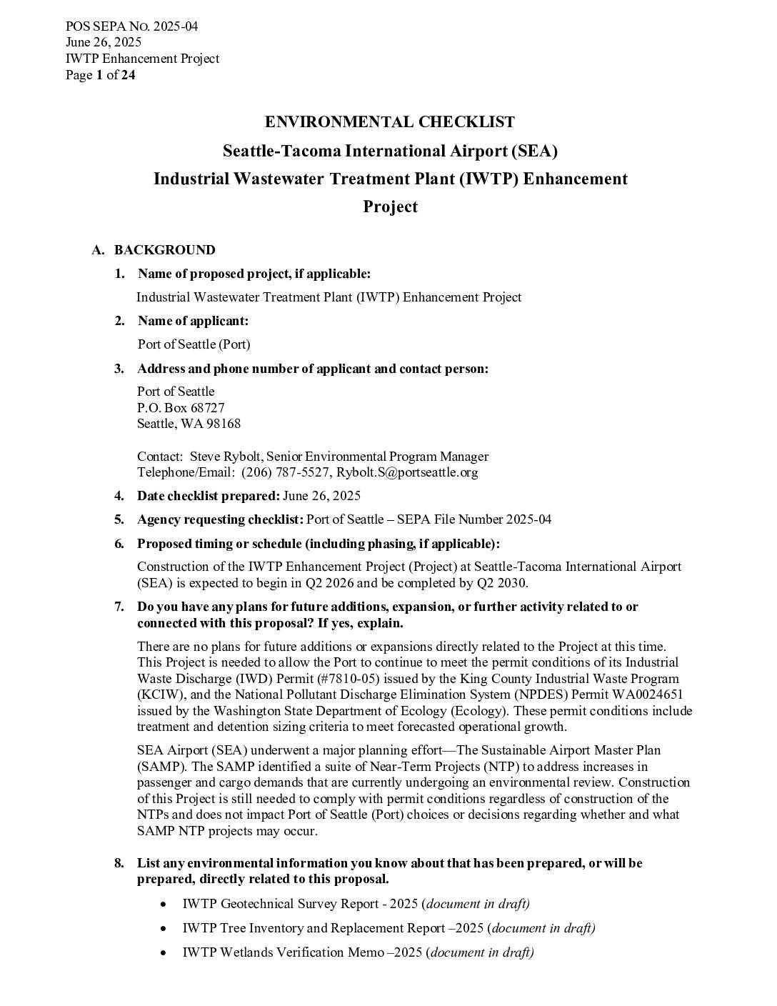 SEPA iwtp project checklist august 6, 2025 signed pdf