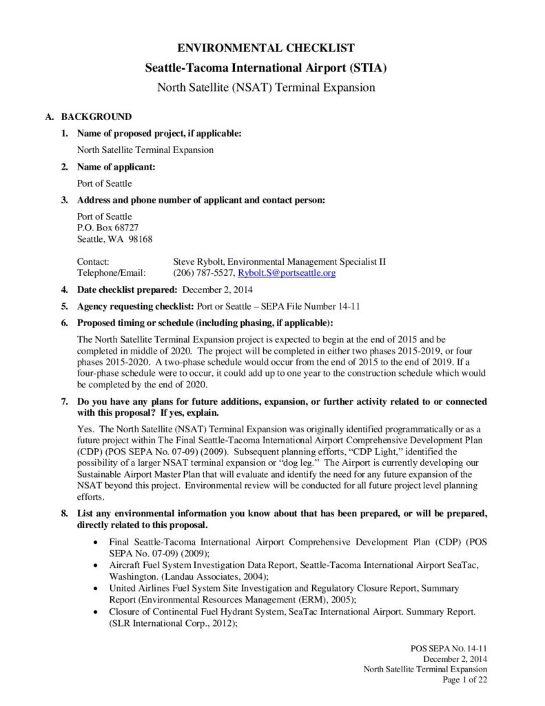 SEPA nsat expansion checklist pdf