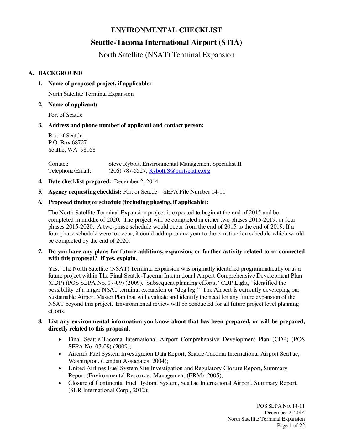 SEPA nsat expansion checklist pdf