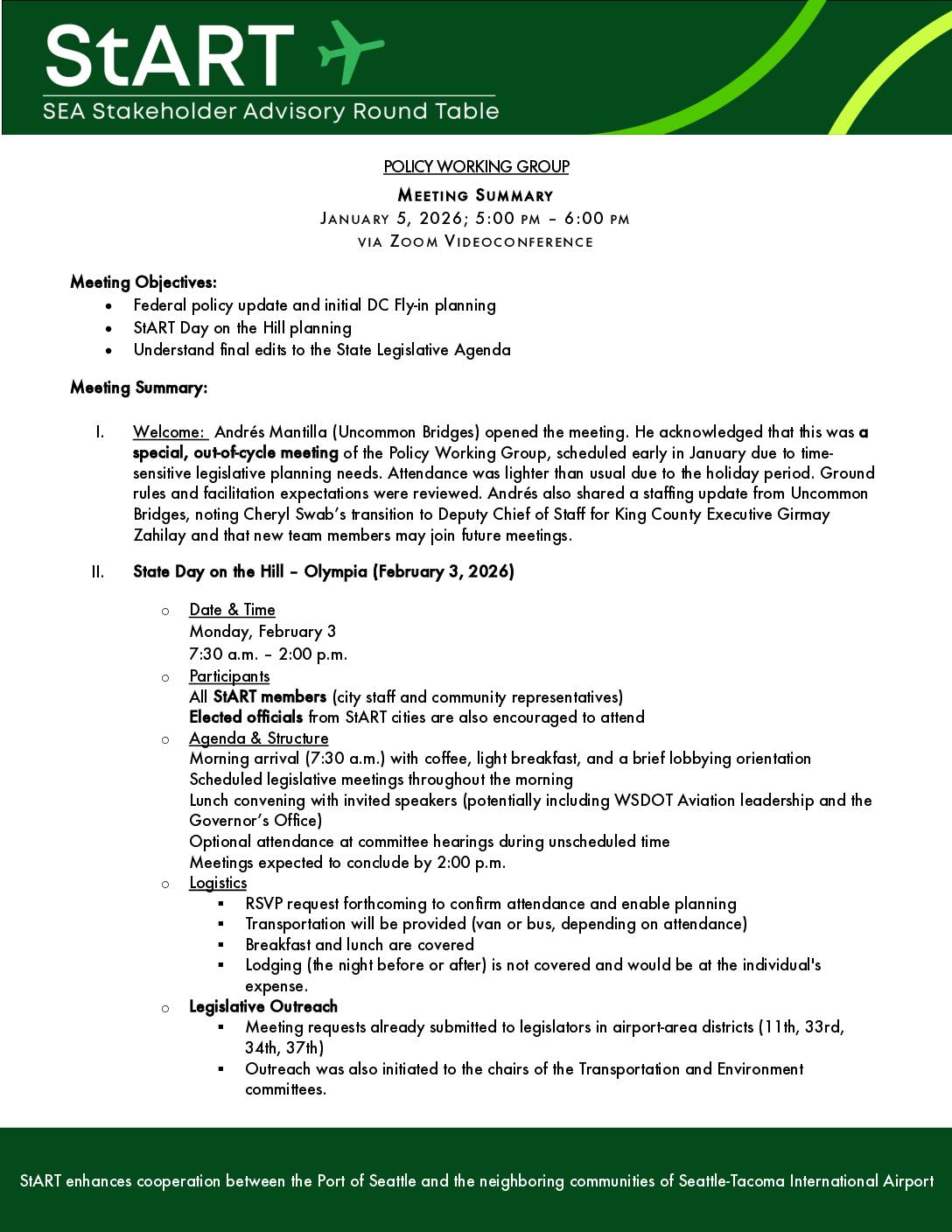 Start policy meetingsummary january 5, 2026 final pdf