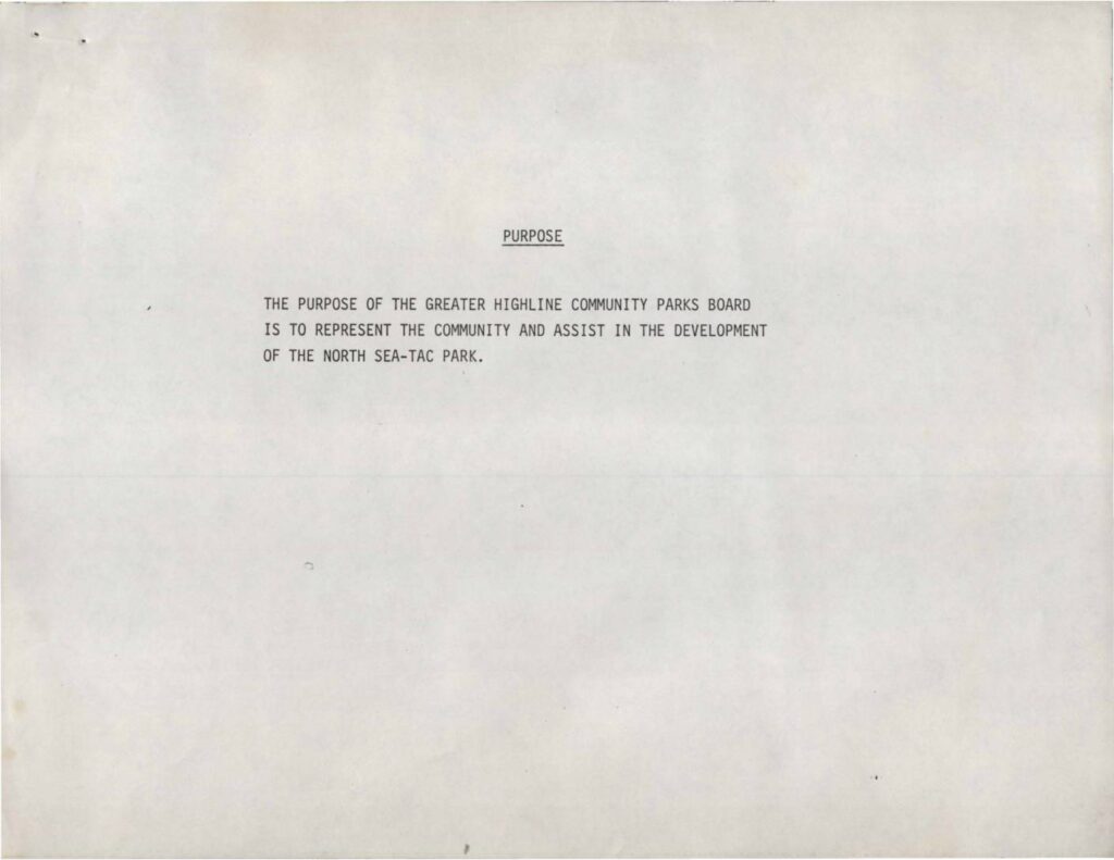 Ghcpb north seatac park purpose plan history 1980 1981 pdf