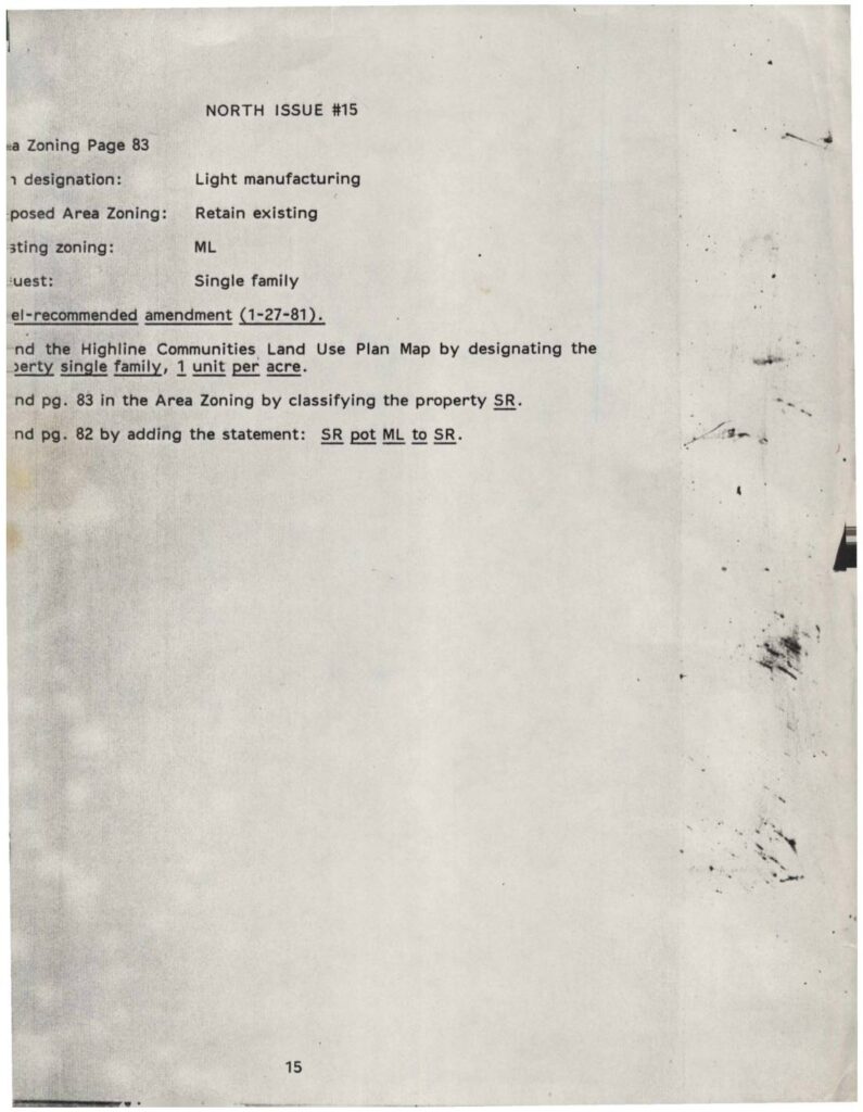Highline communities land use plan north issue 15 zoning amendment 1981 pdf
