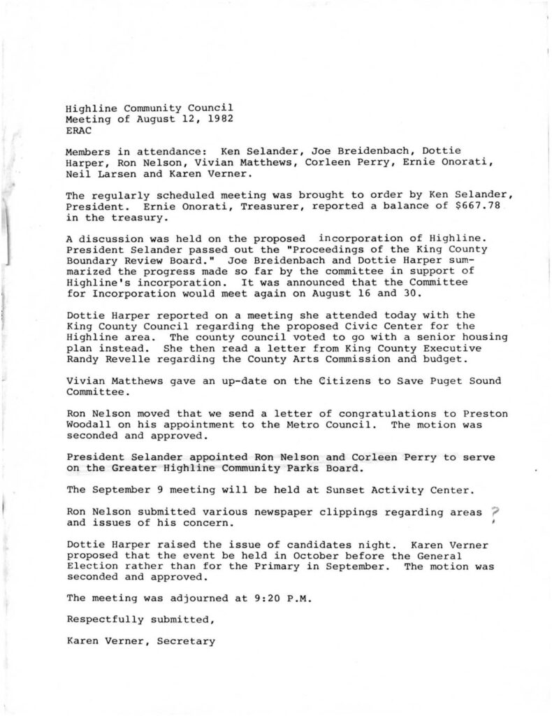 Highline community council minutes 1982 08 12 pdf