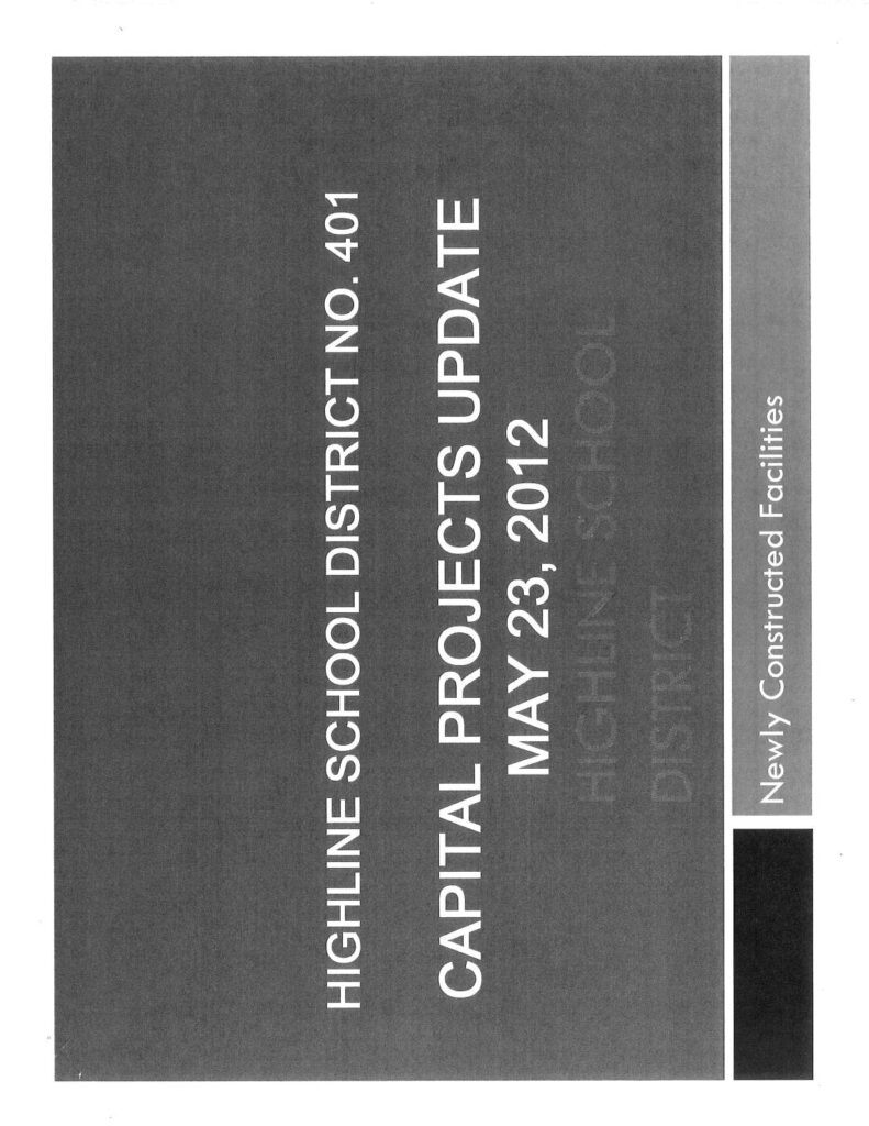 Highline school district 401 capital projects update 2012 05 23 pdf
