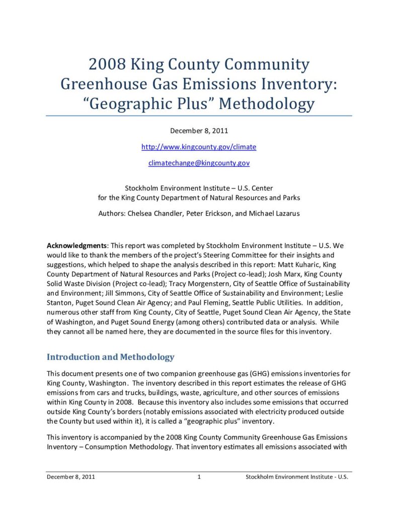 King county ghg inventory 2008 geographic plus methodology pdf