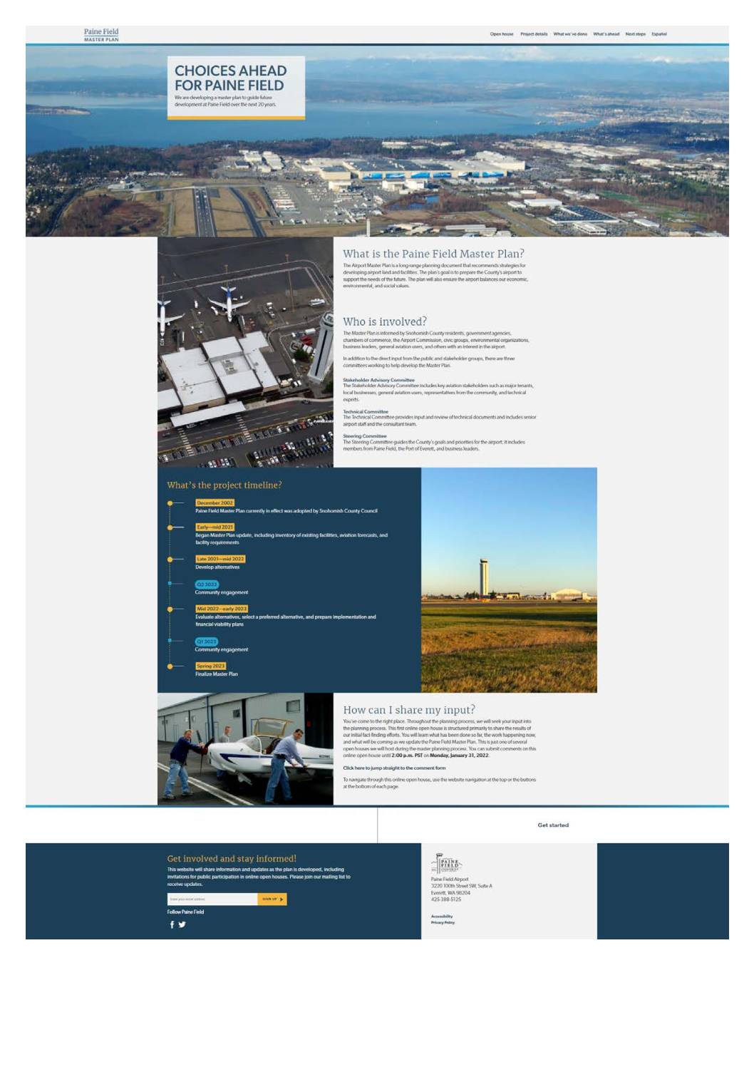 Paine field master plan open house winter 2021 pdf