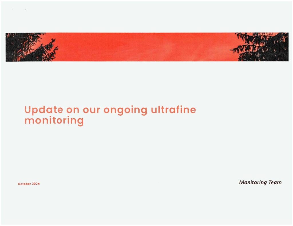 PSCAA UFP monitoring update title slide, April 2025