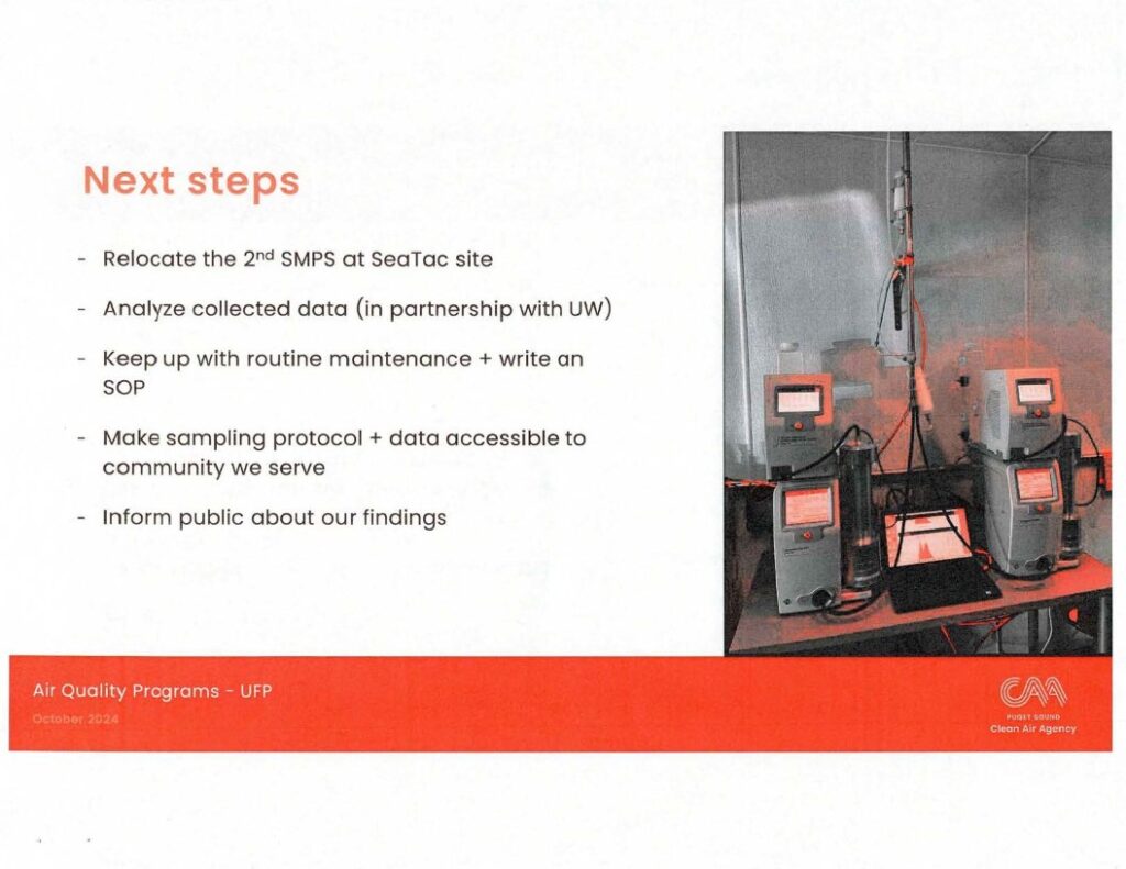 PSCAA UFP monitoring next steps: second site and UW partnership