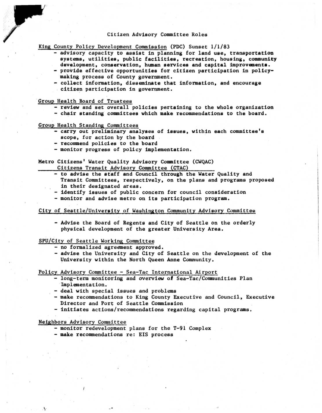 STCP citizen advisory committee roles comparative overview pdf